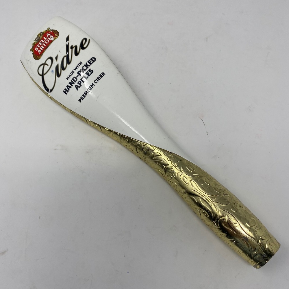 Stella Artois Cidre Beer Tap Handle Gold Filigree White Premium Cider Bar Decor